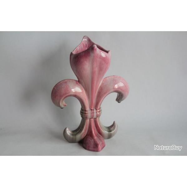 Vase barbotine Fleur de Lys Massier