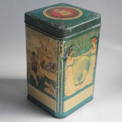 Boîte à café tôle lithographiée société Kaiser pour le commerce