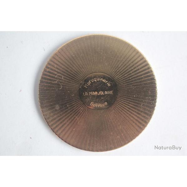 Miroir de poche publicitaire Maroquinerie La Marjolaine Genve Suisse