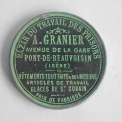 Miroir de poche publicitaire Bazar prisons Granier Pont-de-Beauvoisin