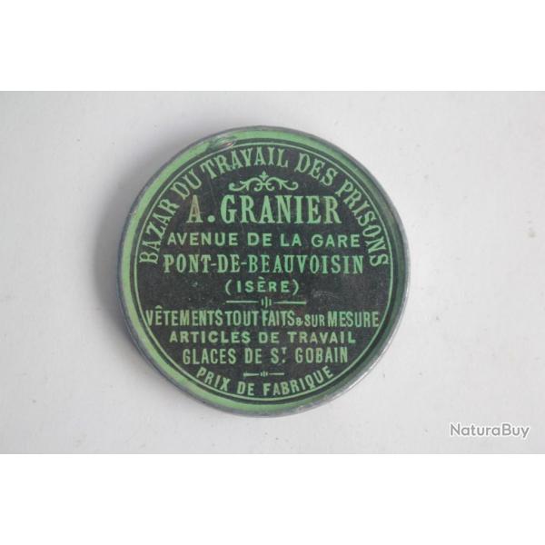 Miroir de poche publicitaire Bazar prisons Granier Pont-de-Beauvoisin