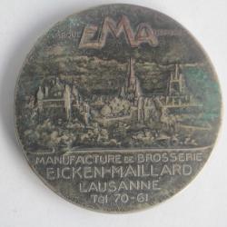 Miroir de poche publicitaire Manufacture de Brosserie Lausanne Suisse