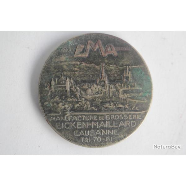 Miroir de poche publicitaire Manufacture de Brosserie Lausanne Suisse
