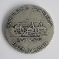 Miroir de poche publicitaire Beck Frères Caoutchoucs Lausanne Suisse