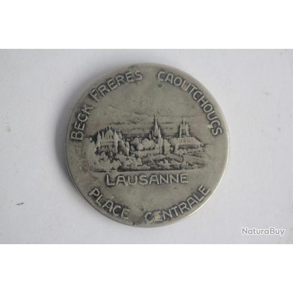 Miroir de poche publicitaire Beck Frres Caoutchoucs Lausanne Suisse