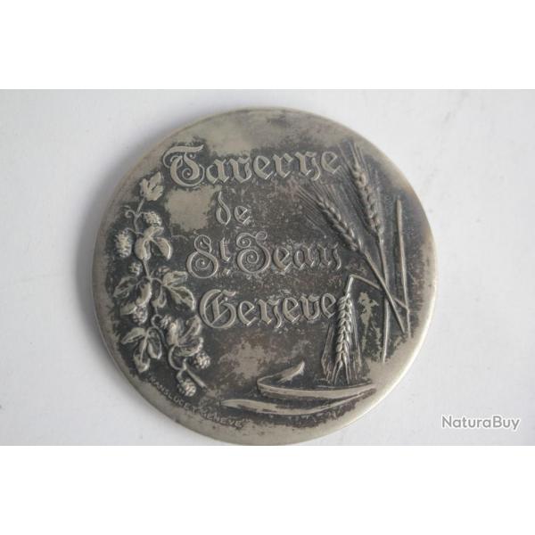 Miroir de poche publicitaire Taverne de St Jean Genve Suisse Vignes