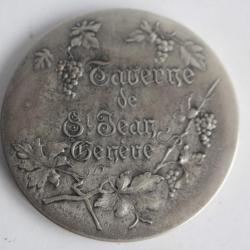 Miroir de poche publicitaire Taverne de St Jean Genève Suisse Vignes