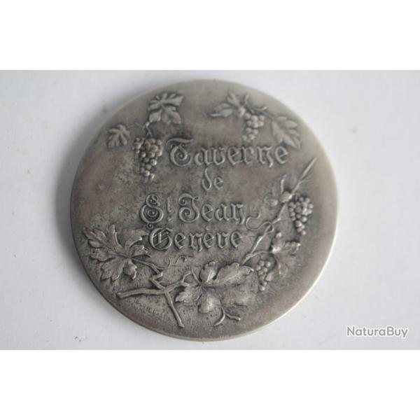 Miroir de poche publicitaire Taverne de St Jean Genve Suisse Vignes