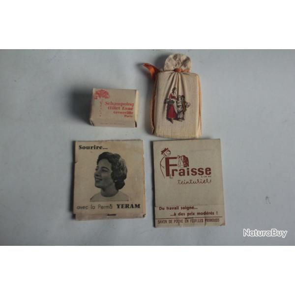 Lot 4 Savons de poche Feuilles Grenoville Yardley Primouss