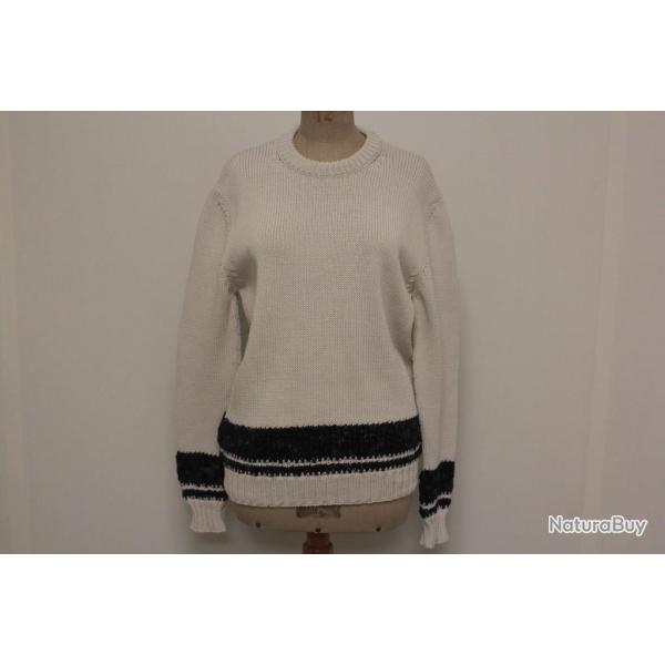 HERMES Pull mailles bicolore M