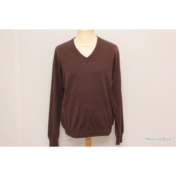 HERMES Pull cachemire marron L