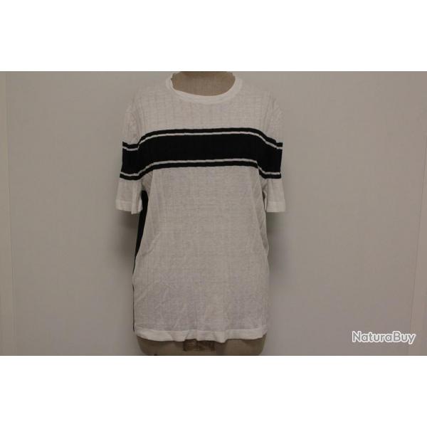 HERMES Haut bicolore lin et coton M