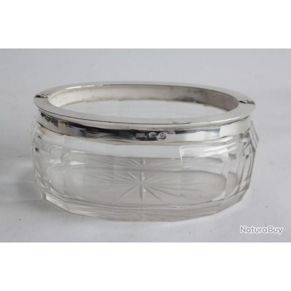 Baguier cristal taill et argent