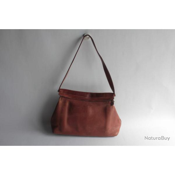 HERMES Sac  main Yeoh cuir marron