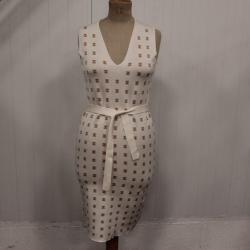 HERMES Robe soie manches courtes T36