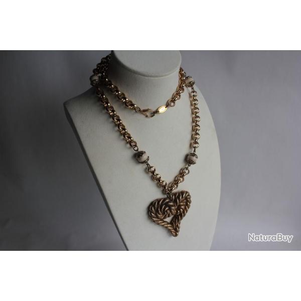 Collier sautoir vintage coeur Margherita Buonanno Italie