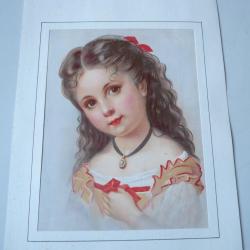 Chromo Jeune fille 1890