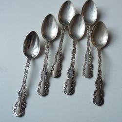 Six cuillères a café argent sterling
