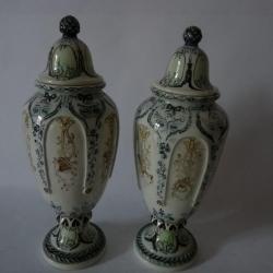 Paire Pots couverts céramique H.Horngacher Art nouveau
