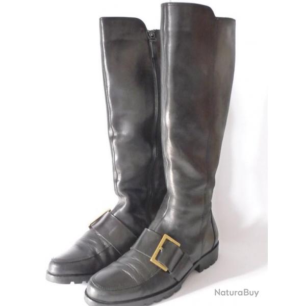 Bottes cuir noir fourres BALLY  mode accessoires
