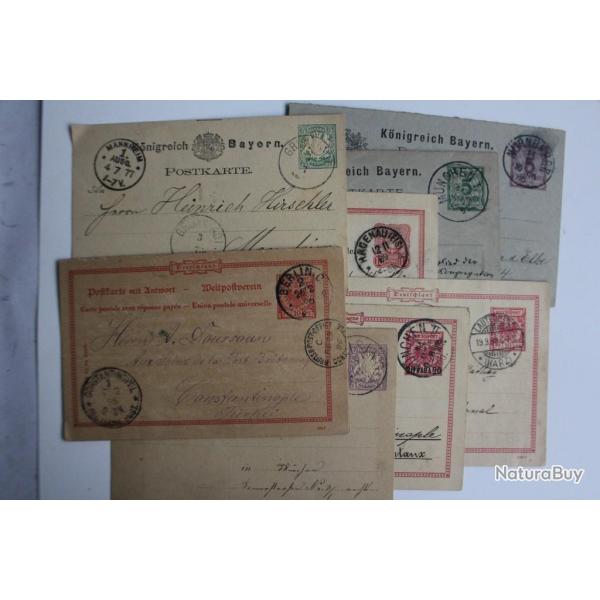 Lot 8 entiers postaux Allemagne 1870-1912
