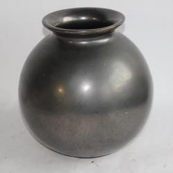 Grand vase boule céramique émaillé noir NYON Suisse