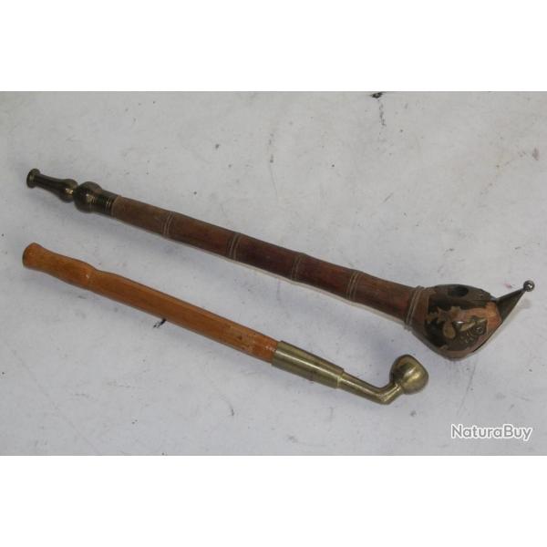 Anciennes pipes bambou Chine