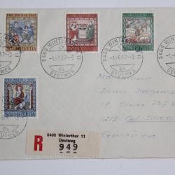 Enveloppe recommandée pro patria Suisse cachet Winterthur 1967