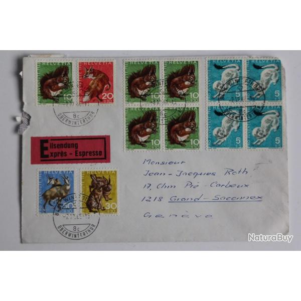 Enveloppe exprs Pro Juventute Suisse 1966