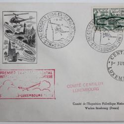 Expo philatélique Strasbourg et centilux Luxembourg 1952 hélicoptère