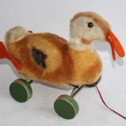 STEIFF Ancien jouet à tirer Canard boiteux