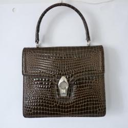 Sac à main C.O.D Paris en plastique vernis imitation croco