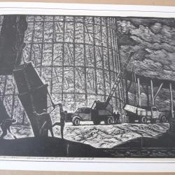 Xylographie Russe Leonid Georgievich Belyaev ??????????? ??????