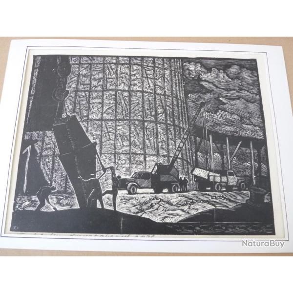 Xylographie Russe Leonid Georgievich Belyaev ??????????? ??????