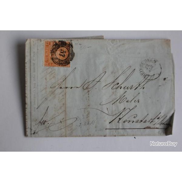 Marque postale Allemagne Bavire 6 Kreuzer 1862
