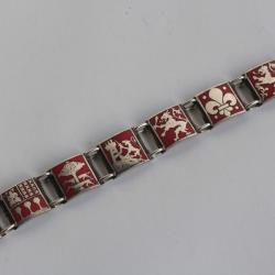 Bracelet argent émaillé Henri TEGUY Blasons Pays Basque