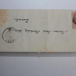 Marque postale Timbres Suisse Helvétie assise 15 cts 2e émission 1857