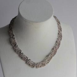 Collier argent design clé grecque