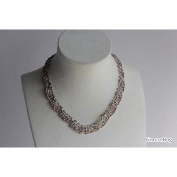 Collier argent design cl grecque