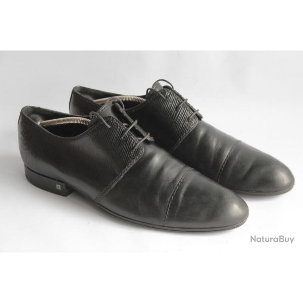 LOUIS VUITTON Derby Wall Street cuir pi noir Chaussures homme T43