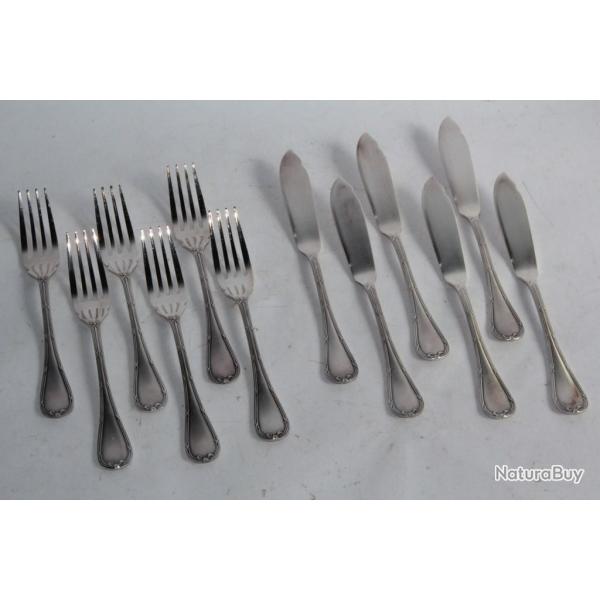 CHRISTOFLE 6 Couverts  poisson Rubans