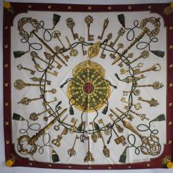 HERMES Foulard soie Les Clefs Caty Latham