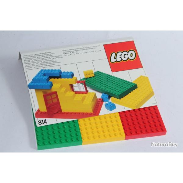 LEGO 814 3 Plaques de base verte jaune rouge 1986