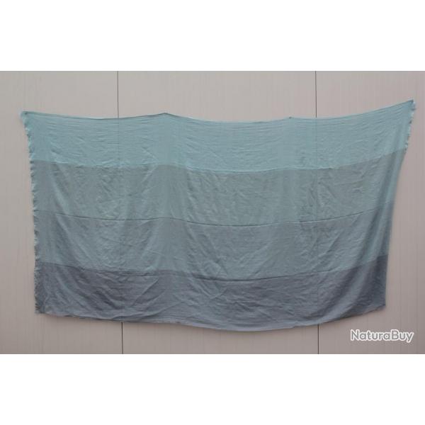 HERMES tole soie cachemire bleu Npal