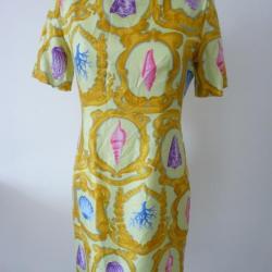 Robe d'été Soie Jaune BON GENIE Vintage T40