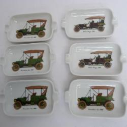 Cendrier individuel porcelaine Automobile Tacots (x6)