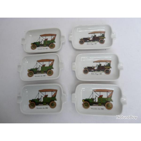 Cendrier individuel porcelaine Automobile Tacots (x6)