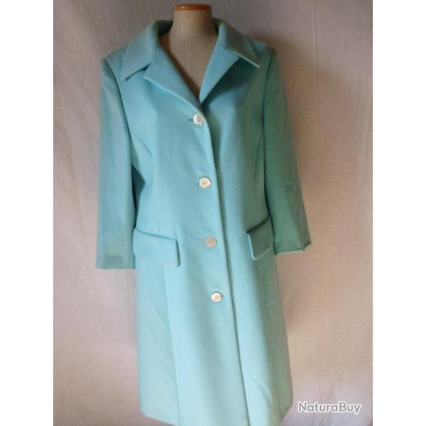 MANTEAU ESCADA  vtements femme mode bleu turquoise T 40