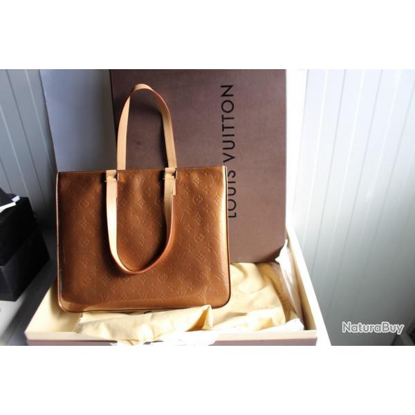 LOUIS VUITTON Sac  main Columbus cuir monogram vernis bronze M91134