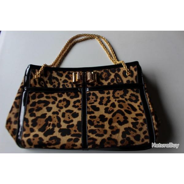 CHRISTIAN LOUBOUTIN Sac a main imprim lopard grand modle